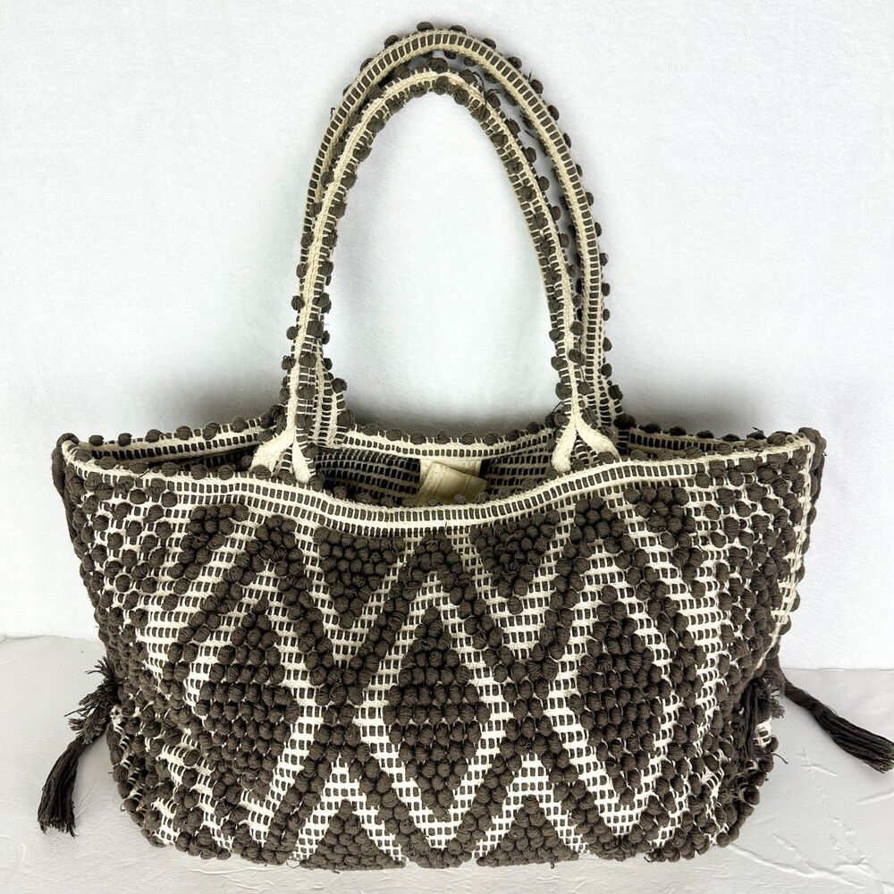 Antonello Tedde Capriccioli Handwoven Eco Luxury Handbag Large Rombi Linen